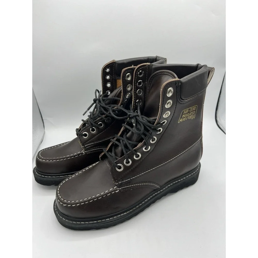 Vintage Stylecraft Sub Zero Insulated Boots Brown Moc Toe NEW‎ Mens 8